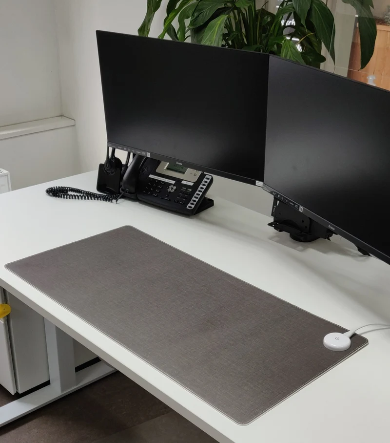 Verwarmde bureaulegger 80 x 40 cm - Grijs