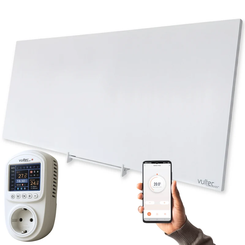 Infraroodpaneel F1100 – 1100W met IQP Wifi - Vrijstaand - Wit
