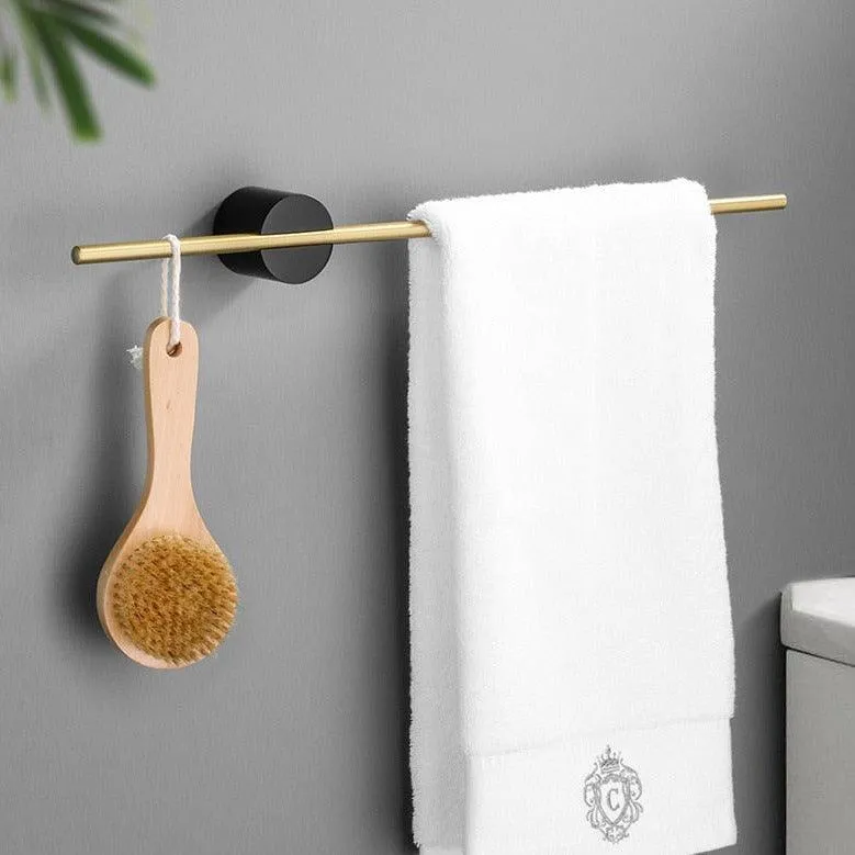 Handdoekenrek Aluminium Verplaatsbaar Goud Zwart Badkamer Keuken Wandrek Handdoekhouder Minimalistisch Design | Sansoti
