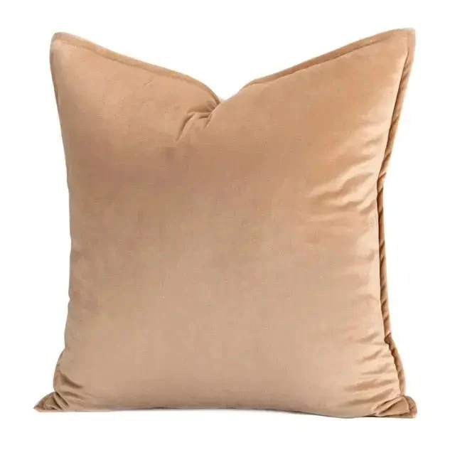 Kussenhoes Velvet 45x45 Beige Fluweel Sierkussen Woonkamer Slaapkamer Decoratief Zacht Met Rits | Sansoti