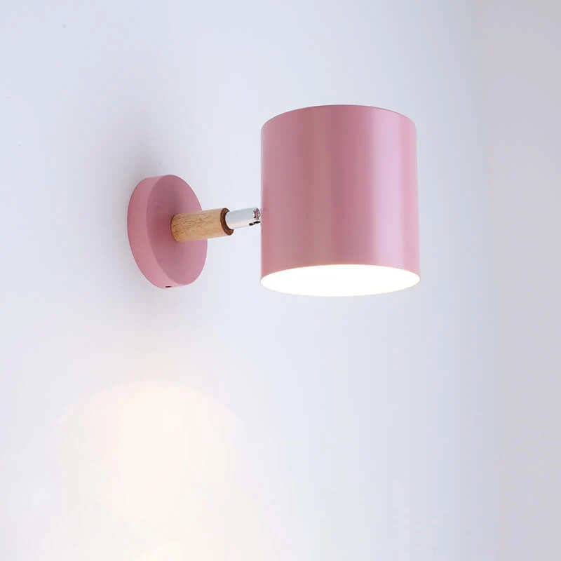 Wandlamp Metaal Hout Verstelbaar Slaapkamer Woonkamer Scandinavisch Macaronkleur E27 Bedlamp Muurlamp | Sansoti