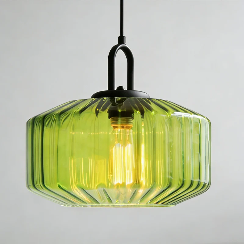 Hanglamp Geblazen Glas Gestreept Vintage Minimalistisch LED Eetkamer Woonkamer Slaapkamer | Sansoti