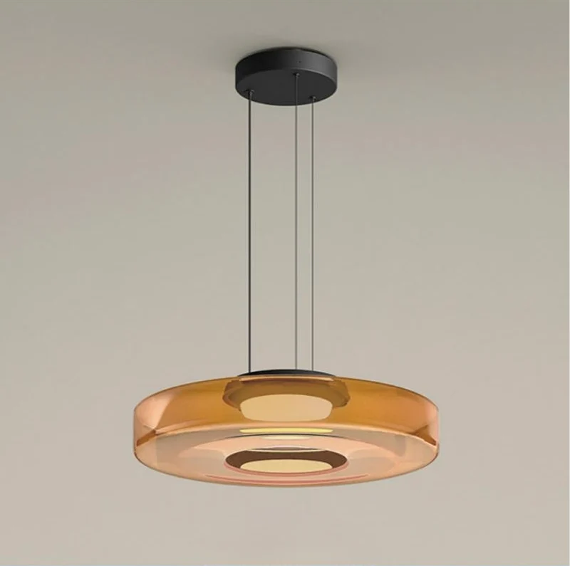 Hanglamp Glas LED Amber Groen Grijs Meerdere Lagen Woonkamer Eetkamer Keuken Moderne Plafondlamp Bauhaus Sfeer | Sansoti