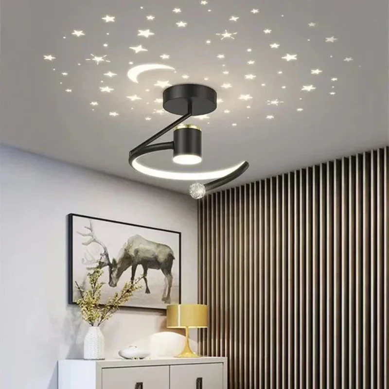 Dimbare LED plafondlamp met sterrenhemel effect en moderne design afwerking voor woonkamer en slaapkamer | Sansoti