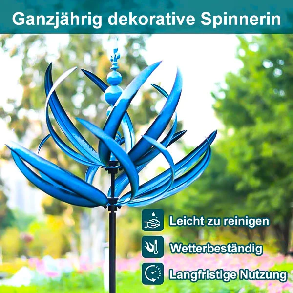 Tuinwindmolen Draaibaar Metaal Weervaan Vogel Design Blauw Rood 90cm voor Terras Tuin Balkon Decoratie | Sansoti