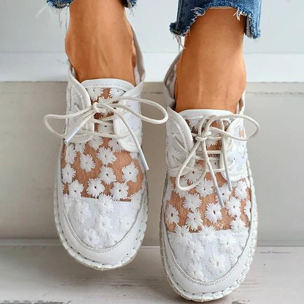 Damesschoenen met Bloemenpatroon Orthopedische Instapper Zomer Beige 36-40 | Sansoti
