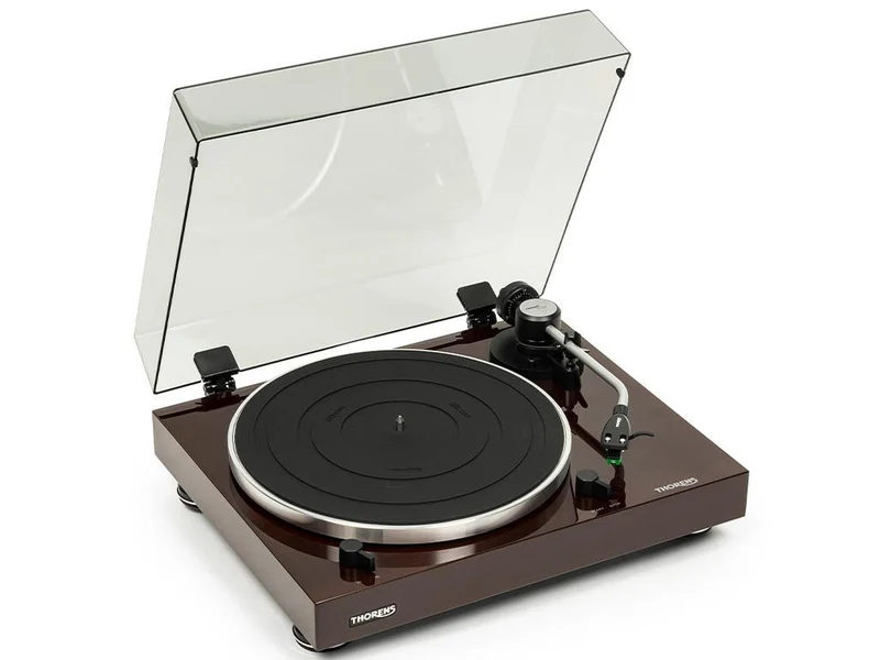 Thorens TD 204 walnoot handmatige snaaraangedreven platenspeler