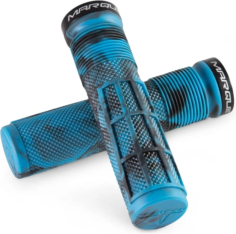 eBike Grips - Half Waffle - Black & Blue