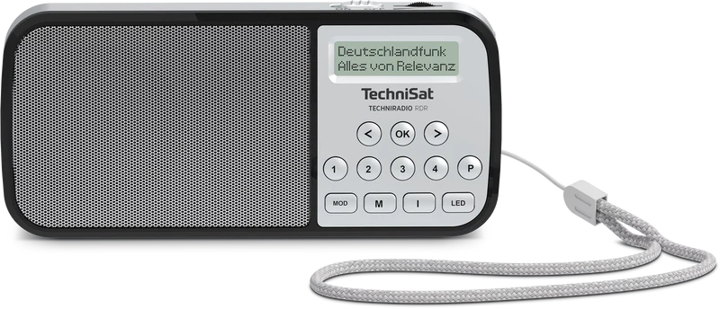TechniSat RDR zilver compacte zak radio met DAB+, FM en ingebouwde zaklamp