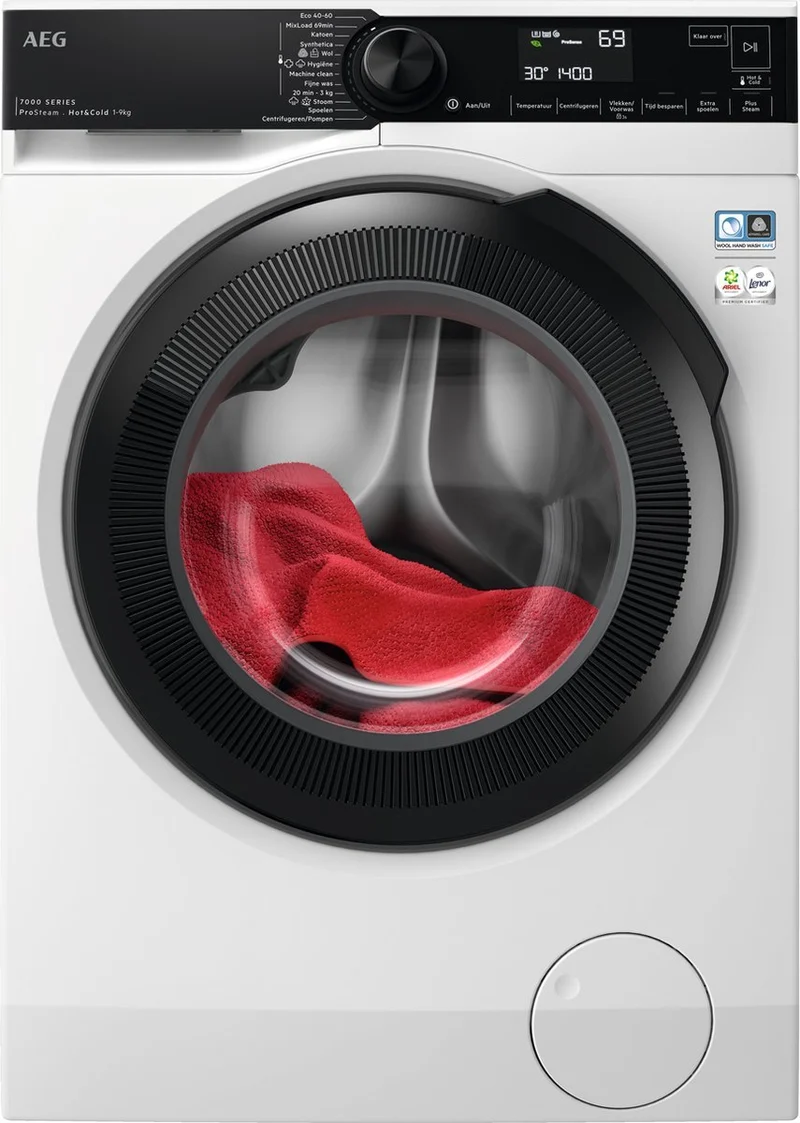 AEG LR7604HC4 met 3 schokbrekers warmwateraansluiting