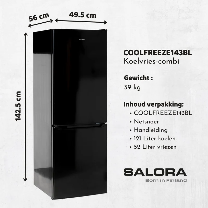 Salora Coolfreeze143BL Koelvries combinatie