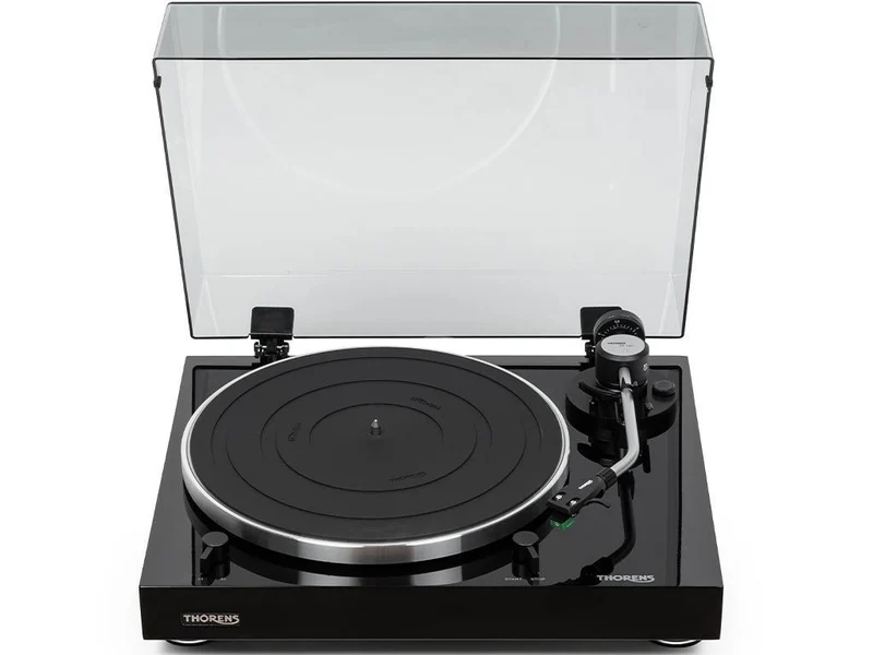 Thorens TD 204 zwart handmatige snaaraangedreven platenspeler