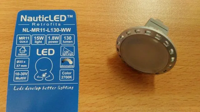 NauticLED MR11 L130 lichthoek breed 120 graden, 2700K