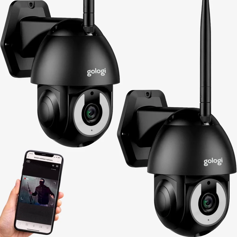 Gologi Superior Outdoorcamera - 3MP - Met wifi en app - Zwart