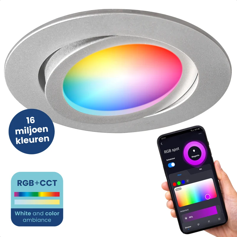 Gologi Slimme Inbouwspot - Gu10 RGB+CCT LED Lamp - Wit