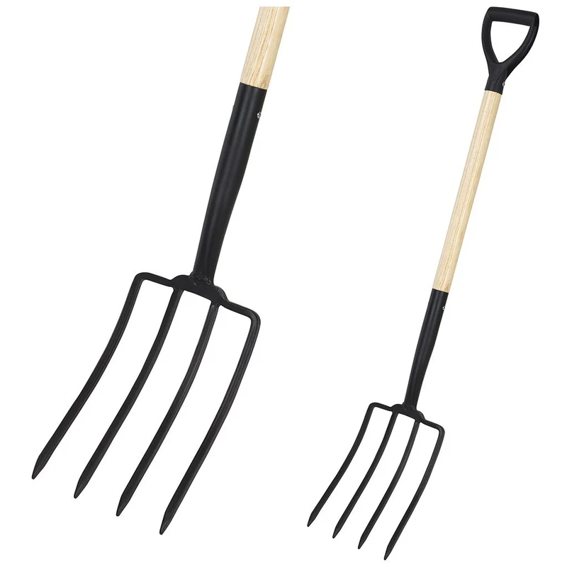 Pro Garden Hooivork Met Houten Steel 115 Cm Zwart/Hout