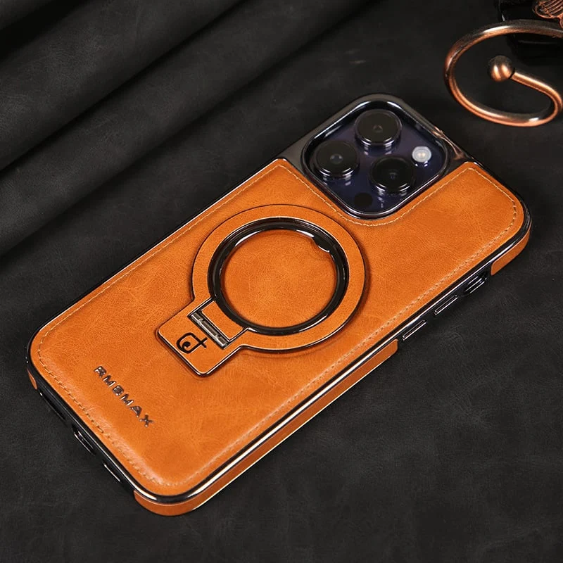 Jalira - Luxe lederen iPhone-hoesje met onzichtbare standaard