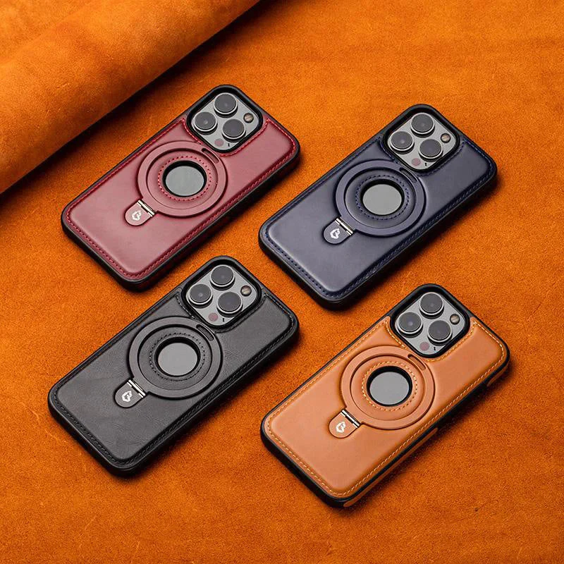 Jalira - Luxe lederen iPhone-hoesje met onzichtbare standaard