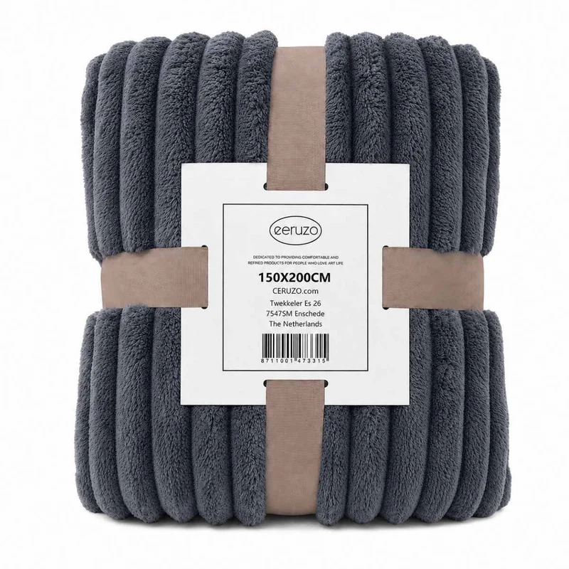 Ceruzo Fleece Deken - 150X200 Cm - Antraciet