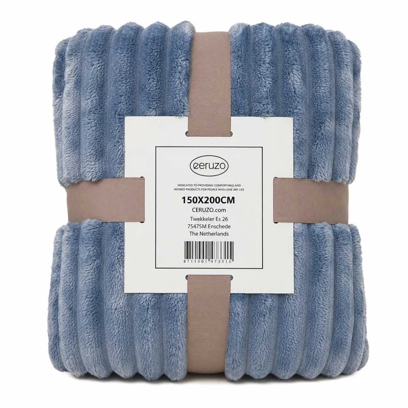 Ceruzo Fleece Deken - 150X200 Cm - Denim Blauw