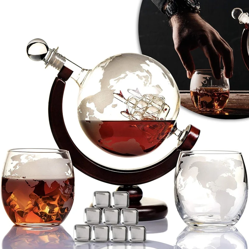 Whiskey Karaf - Incl. 9 Whiskey Stones & 2 Whiskey Glazen