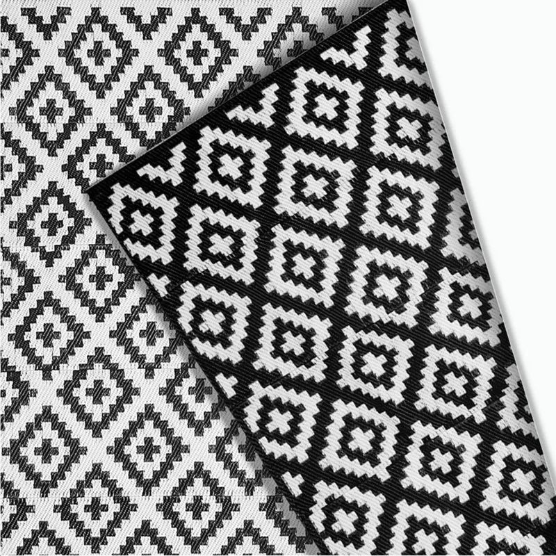 Goliving Buitenkleed Summer Diamond - 183x290CM - Zwart/Wit